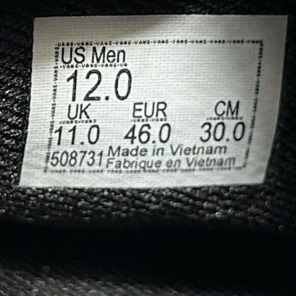 Vans Ward Jersey Block Mens Size 12 Dark Grey Textile Athletic Skate Shoes Used